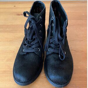 SAM EDELMAN Real leather Women's Black Fashion Boots with Red Plaid Sz 8 M